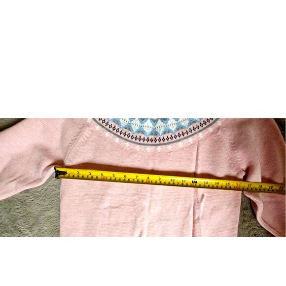 Pendleton Fair Isle Sweater 100% Cotton, Pink Blue, New Womens Sz S - Picture 8 of 8